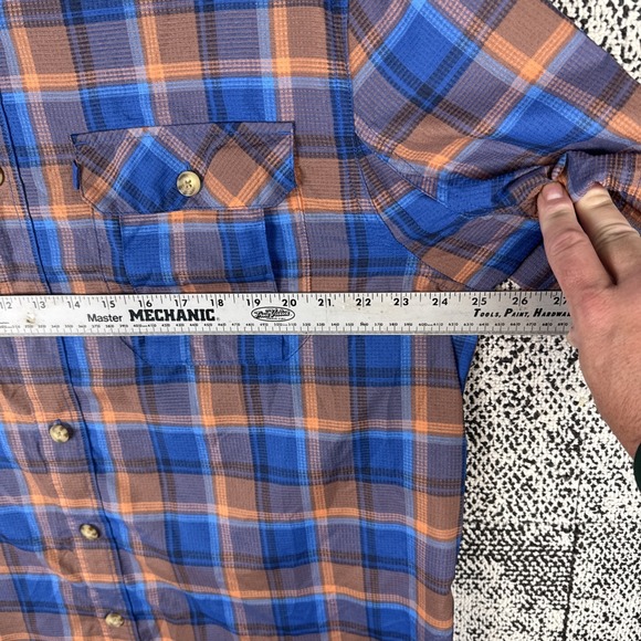 Duluth Trading Short Sleeve Button Up Camp Shirt Mens Large Tall Relaxed Fit - Picture 5 of 8